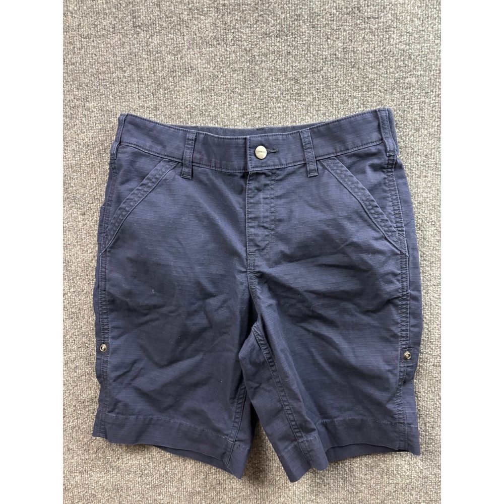 Carhartt Work Shorts Womens 4 Navy Force Original Fit Ripstop BS213-W